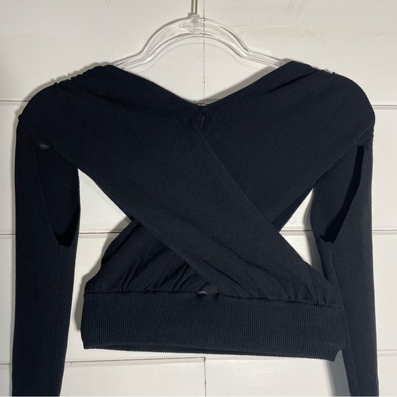 NBD Women's Black Crisscross Longsleeve Crop Top Size S - Picture 4 of 13